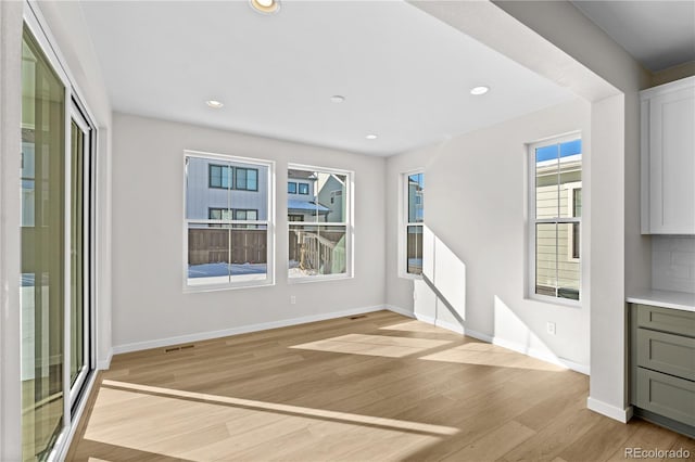 interior space featuring light wood-type flooring