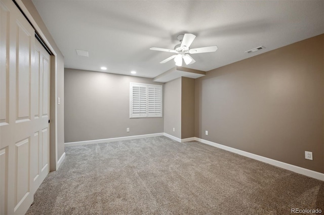 16690 Amberstone Way, Parker, CO 80134 - empty room featuring ceiling fan, carpet floors, and recessed lighting