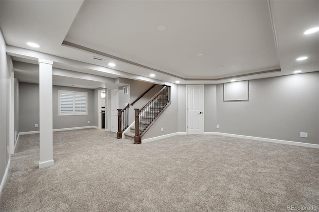 16690 Amberstone Way, Parker, CO 80134 - finished below grade area with stairway, recessed lighting, and carpet floors