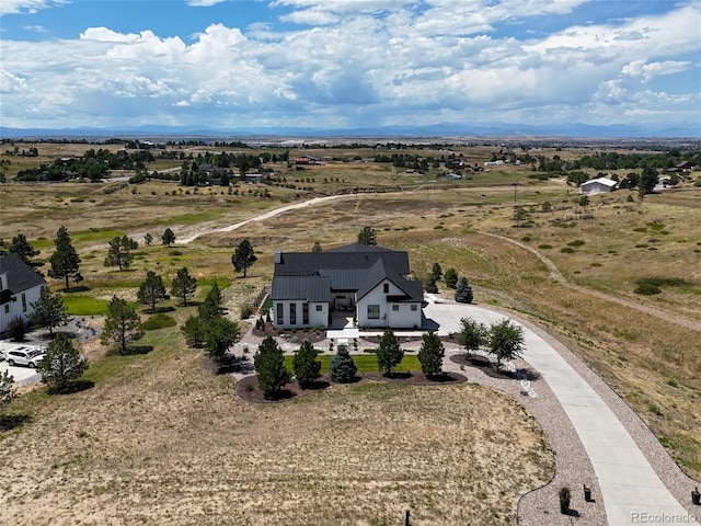 bird's eye view with a rural view