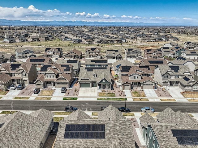 drone / aerial view with a mountain view