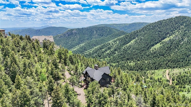14980 Elk Mountain Trl, Littleton, CO 80127 - mountain view featuring a heavily wooded area
