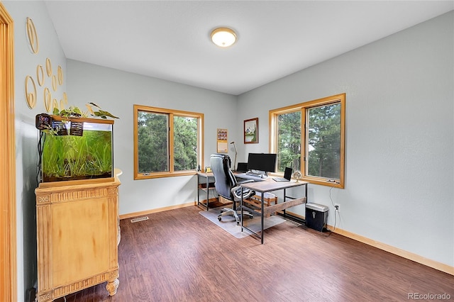 14980 Elk Mountain Trl, Littleton, CO 80127 - office space featuring wood finished floors and healthy amount of natural light