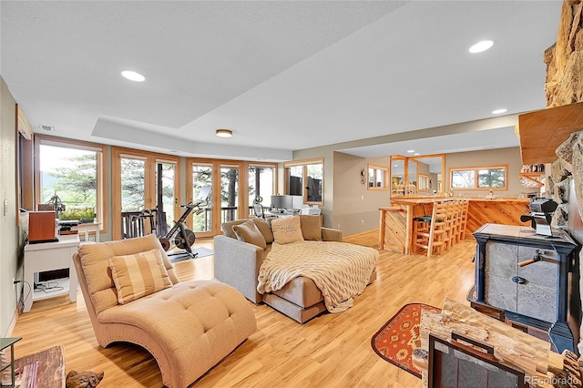 14980 Elk Mountain Trl, Littleton, CO 80127 - living area with light wood-type flooring and recessed lighting