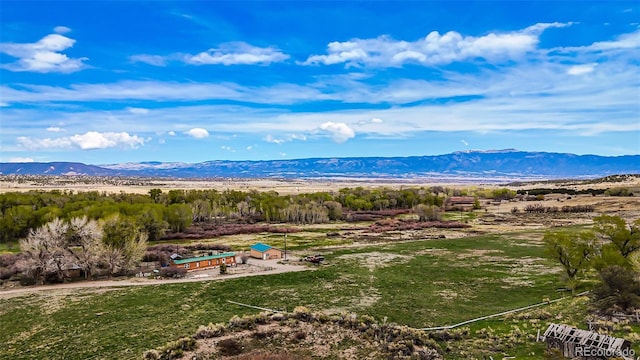 drone / aerial view with a mountain view