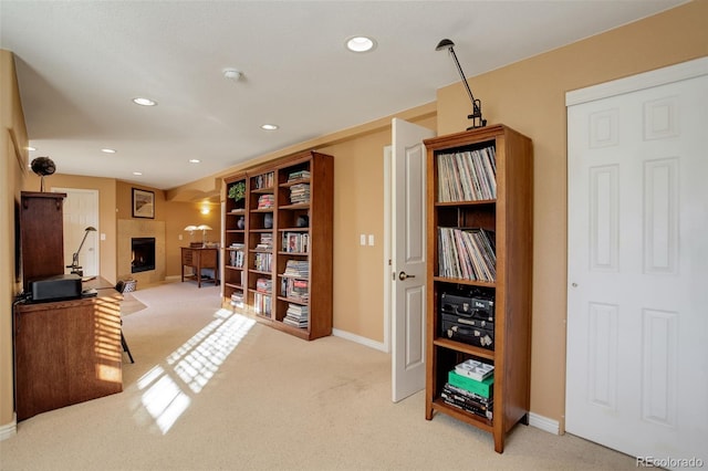 interior space featuring carpet