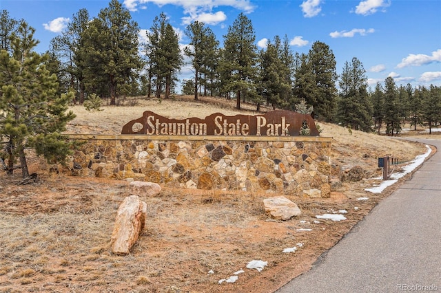 view of community sign