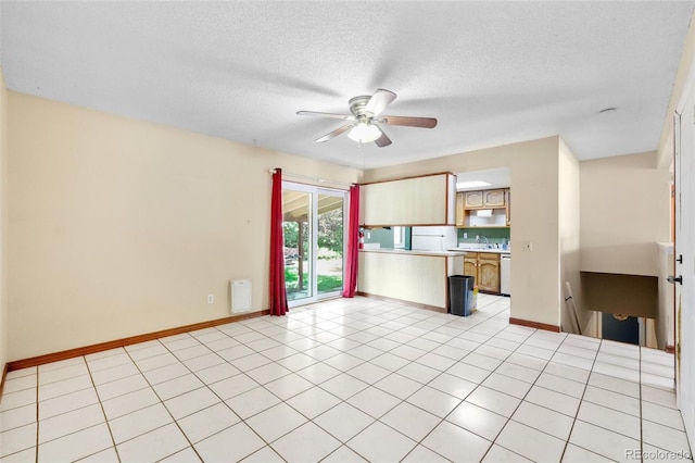 12941 S Princess Cir, Broomfield, CO 80020 - unfurnished living room featuring ceiling fan and a textured ceiling
