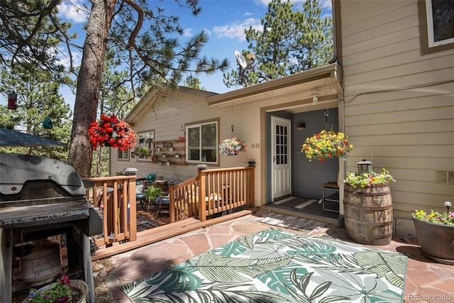 deck featuring area for grilling