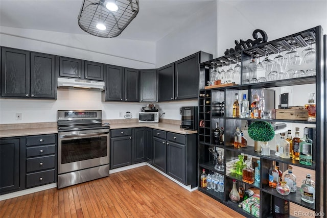 kitchen featuring light hardwood / wood-style flooring and stainless steel appliances