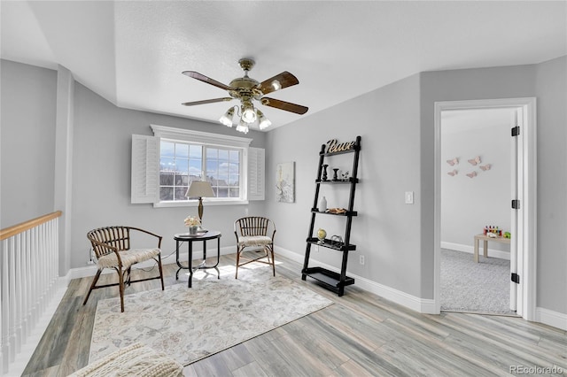 19731 E 40th Ave, Denver, CO 80249 - sitting room with a ceiling fan and wood finished floors