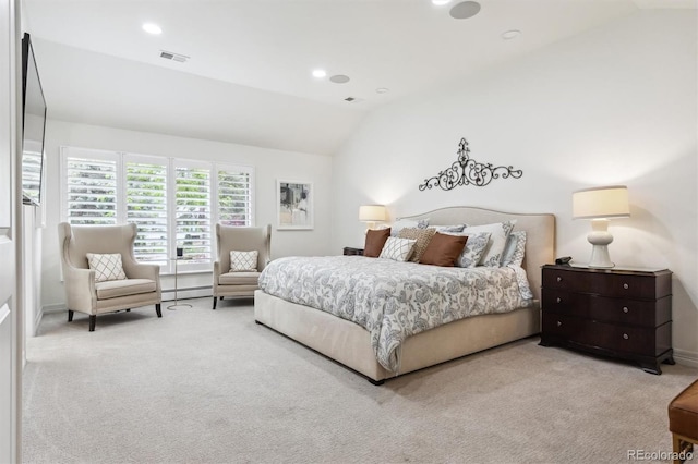 5340 S Logan Dr, Greenwood Village, CO 80121 - carpeted bedroom with lofted ceiling, a baseboard radiator, recessed lighting, and baseboards