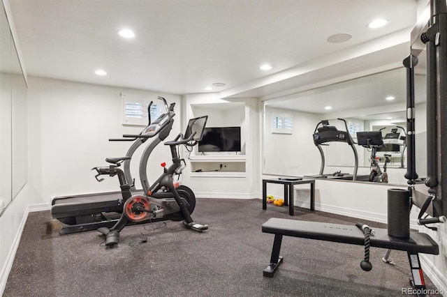 5340 S Logan Dr, Greenwood Village, CO 80121 - exercise room featuring recessed lighting and baseboards