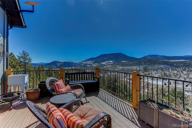505 Rd P69, Bailey, CO 80421 - deck featuring a mountain view
