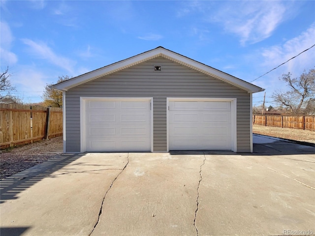 view of garage