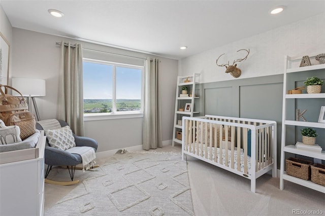 13334 Blue Amber Ct, Parker, CO 80134 - carpeted bedroom featuring a nursery area and recessed lighting