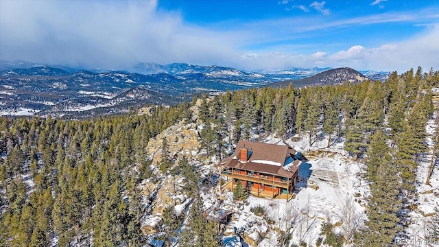 aerial view featuring a mountain view