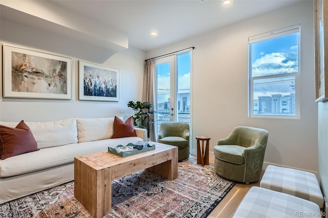 1810 Irving St Unit 4, Denver, CO 80204 - living area with a wealth of natural light, baseboards, and recessed lighting