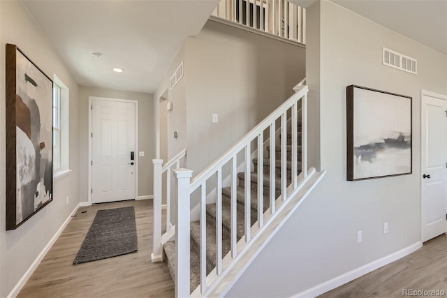 foyer featuring light wood-type flooring