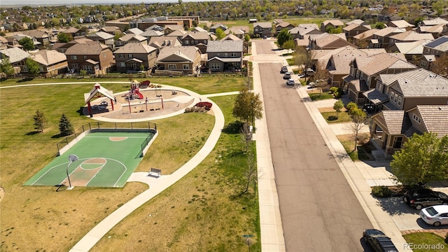 bird's eye view with a residential view
