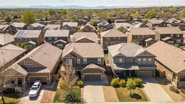 bird's eye view with a residential view