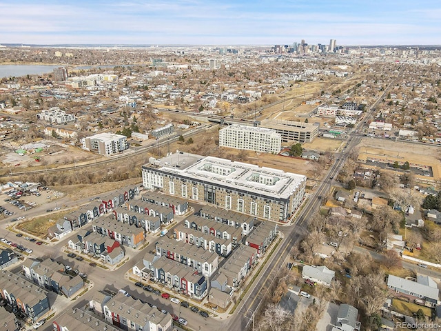 bird's eye view with a view of city