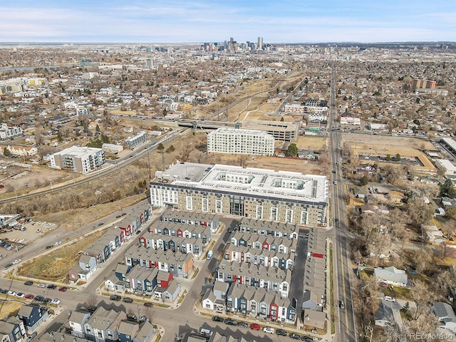 aerial view with a city view