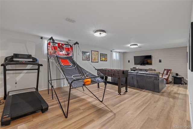 13402 W 24th Pl, Golden, CO 80401 - recreation room featuring light wood-style flooring and baseboards