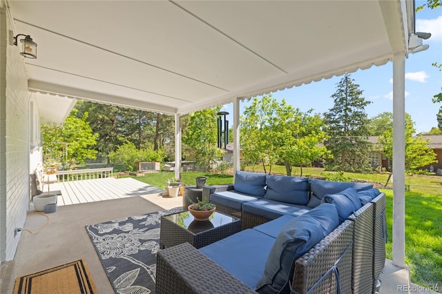 13402 W 24th Pl, Golden, CO 80401 - view of patio / terrace featuring an outdoor hangout area and a wooden deck