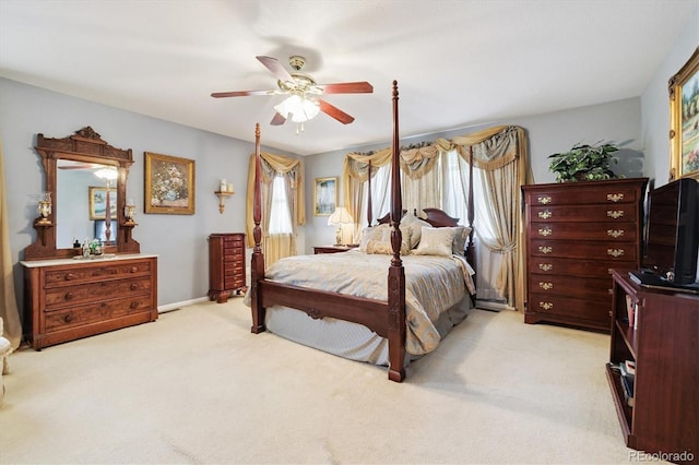 17298 E Lake Pl, Aurora, CO 80016 - bedroom featuring light carpet and ceiling fan