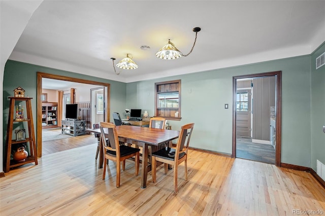 dining area featuring light hardwood / wood-style floors