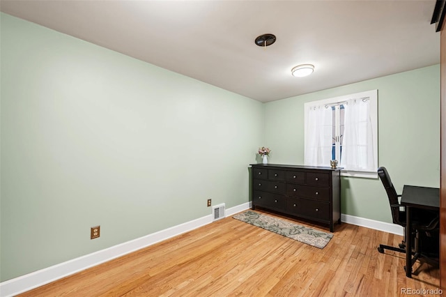 home office featuring light wood-type flooring