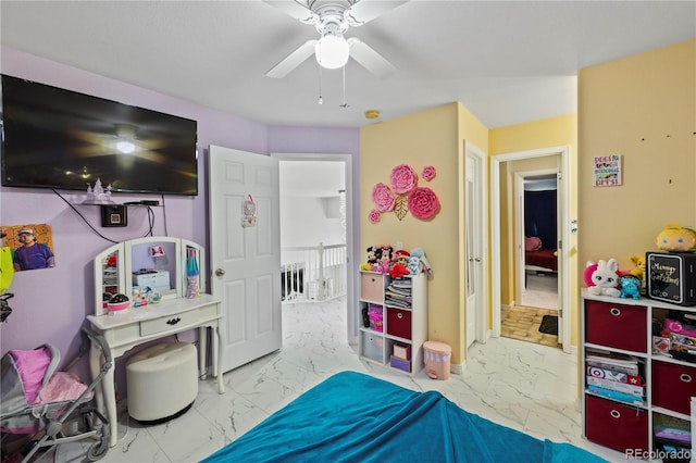 12404 Pine Valley Cir, Peyton, CO 80831 - bedroom with marble finish floors and ceiling fan