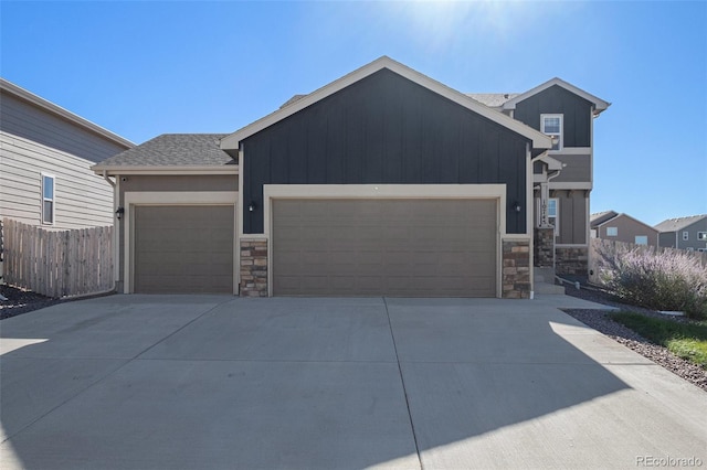 view of front of property featuring a garage