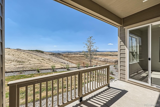 balcony with a mountain view