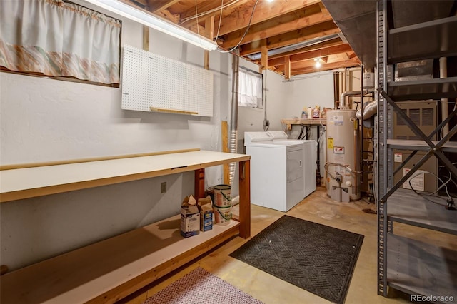 laundry area featuring independent washer and dryer and gas water heater