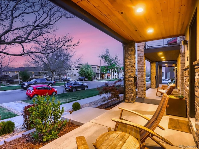 view of patio featuring covered porch