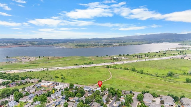 8544 S Upham Way, Littleton, CO 80128 - aerial overview of property's location featuring a water and mountain view