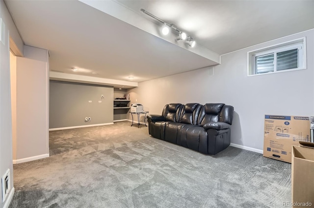 6338 S Oneida Ct, Centennial, CO 80111 - carpeted living area featuring baseboards