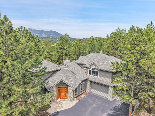 29433 Firethorne Ct, Evergreen, CO 80439 - view of mountain backdrop with a heavily wooded area
