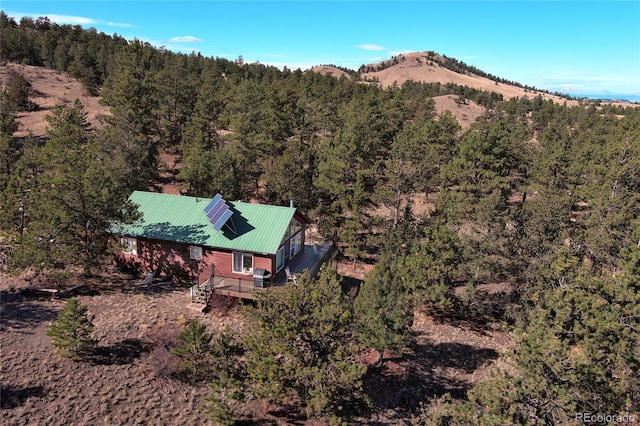 bird's eye view with a mountain view