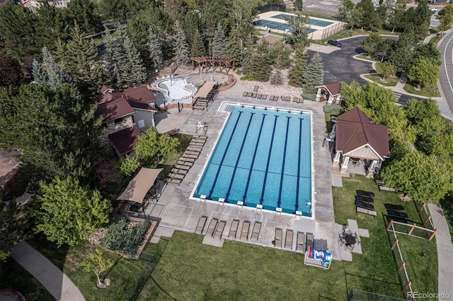 24714 E Quarto Pl, Aurora, CO 80016 - drone / aerial view of a pool