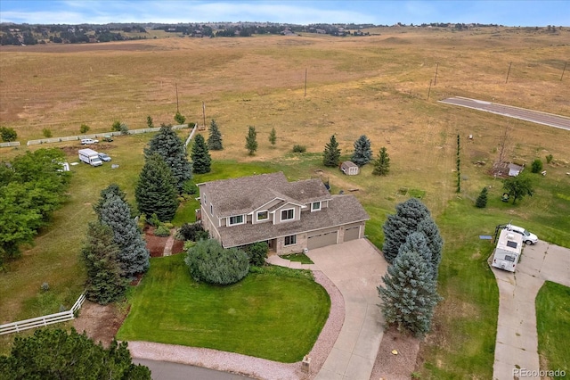 bird's eye view featuring a rural view