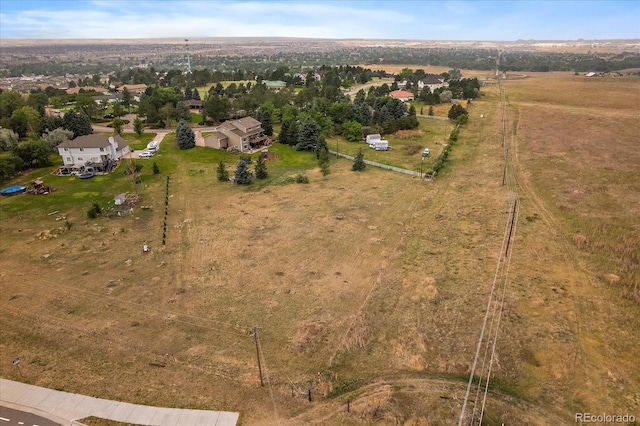 bird's eye view featuring a rural view