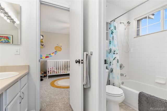 1540 Meachum Way, Erie, CO 80516 - bathroom featuring toilet, vanity, and shower / tub combo
