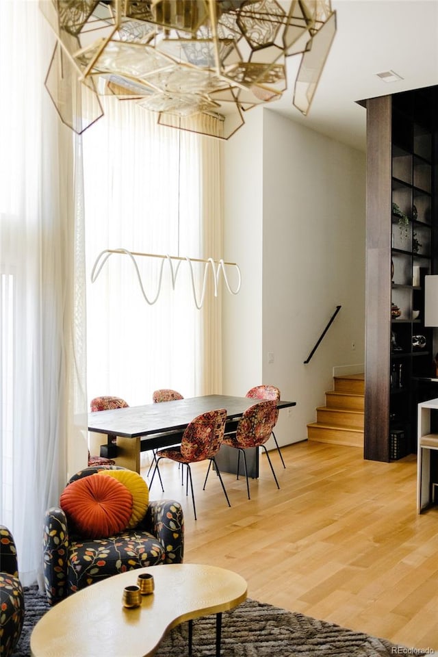 interior space with light hardwood / wood-style floors