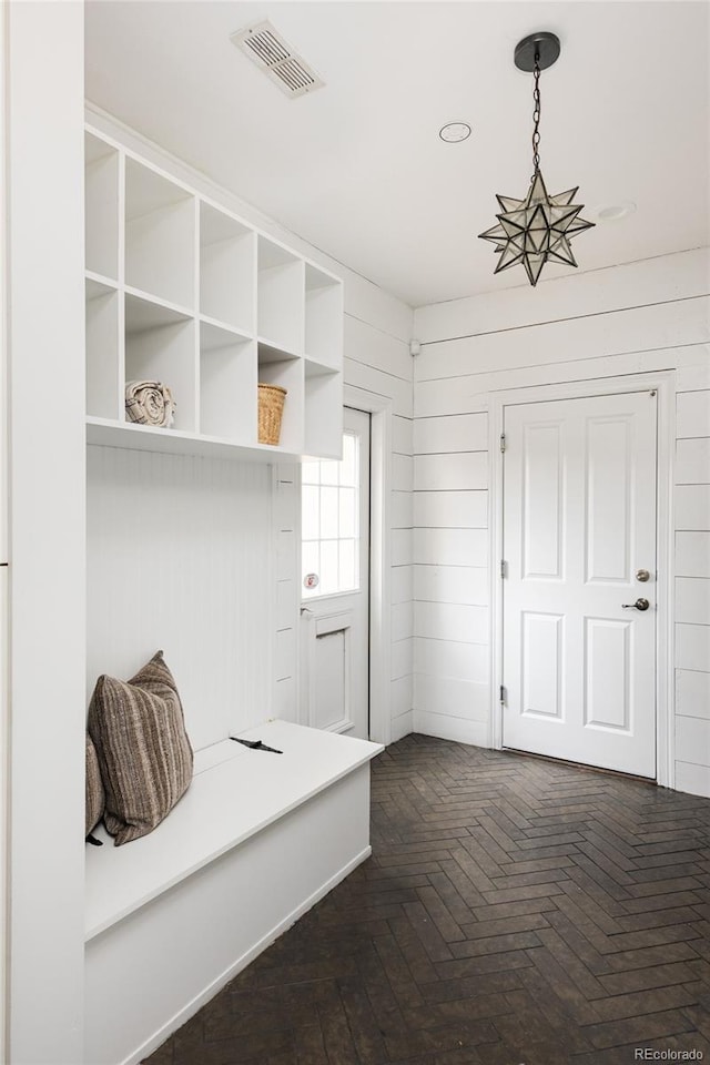 mudroom featuring visible vents