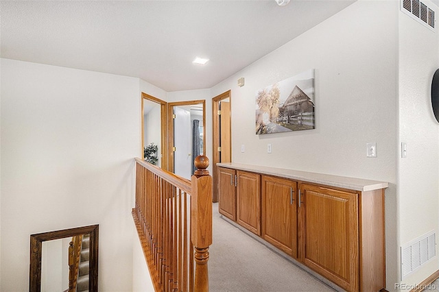 1325 Kingsfield St, Castle Rock, CO 80104 - hall with an upstairs landing and light colored carpet