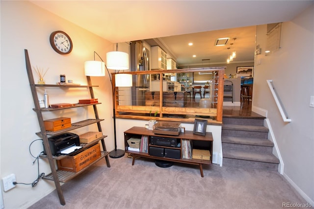 8229 Estes Ct, Arvada, CO 80005 - stairway with carpet flooring and baseboards
