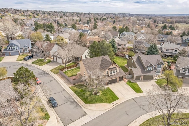 bird's eye view featuring a residential view